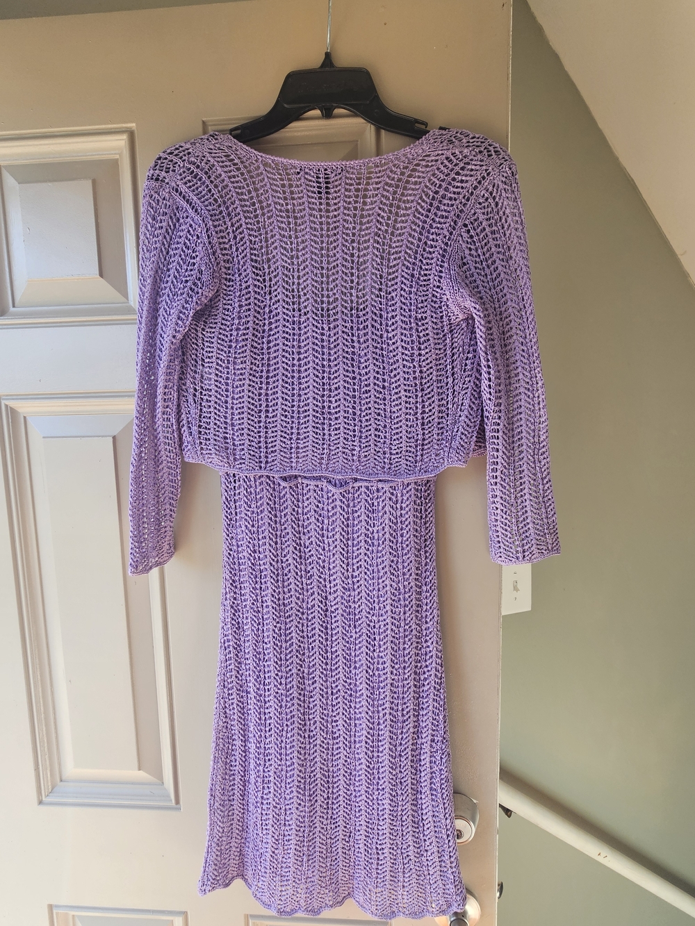 Laundry By Shelli Segal Lavender Knit Dress with Cropped Shrug S - Picture 3 of 5
